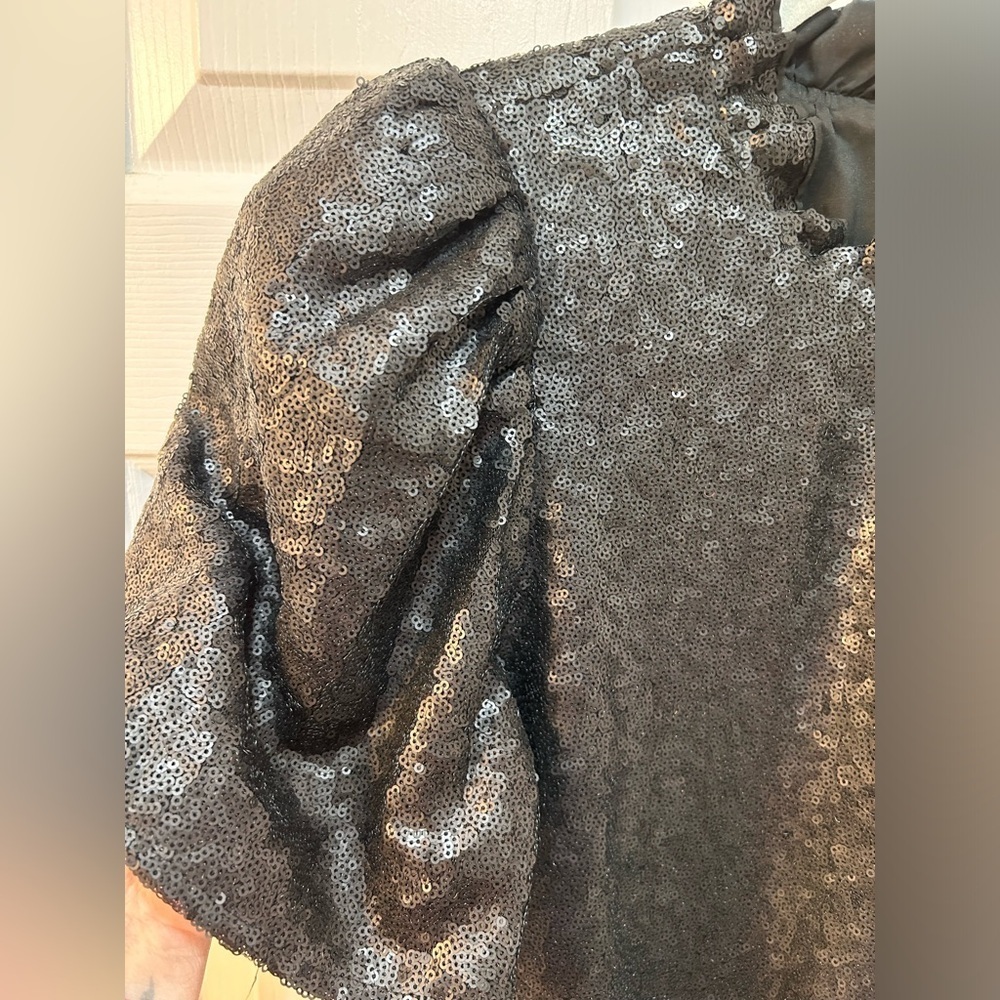 Sea New York Rachelle Sequin Tunic Dress Size S Black Cocktail NYE Party Pockets - Picture 5 of 12